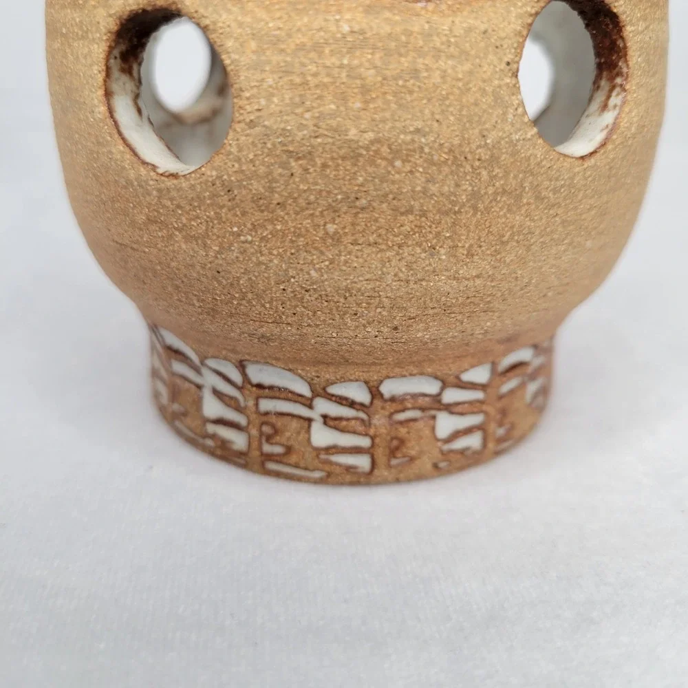Los Artesanos Puerto Rico Hal Lasky Pottery Pierced Candleholder‎ Lantern 3